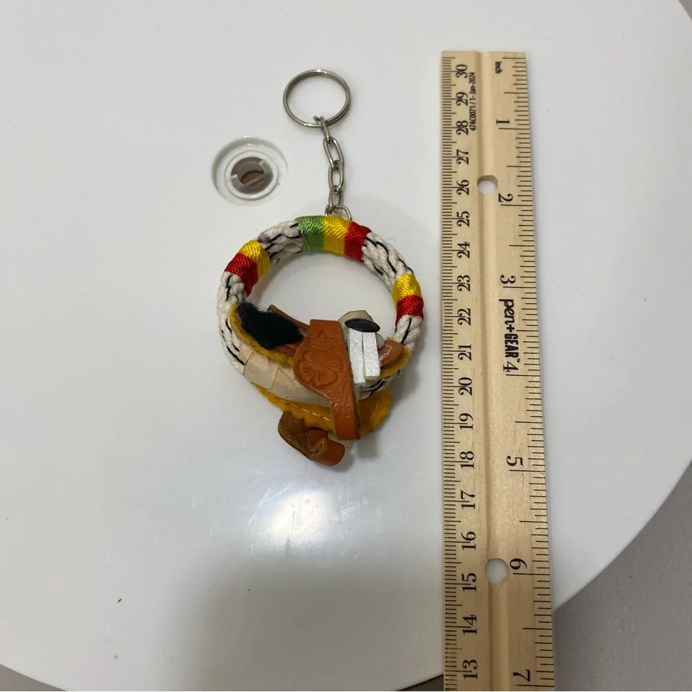 Rodeo‎ Saddle Horse Key Chain Western Southwestern Rope Ranch Cowboy Cowgirl